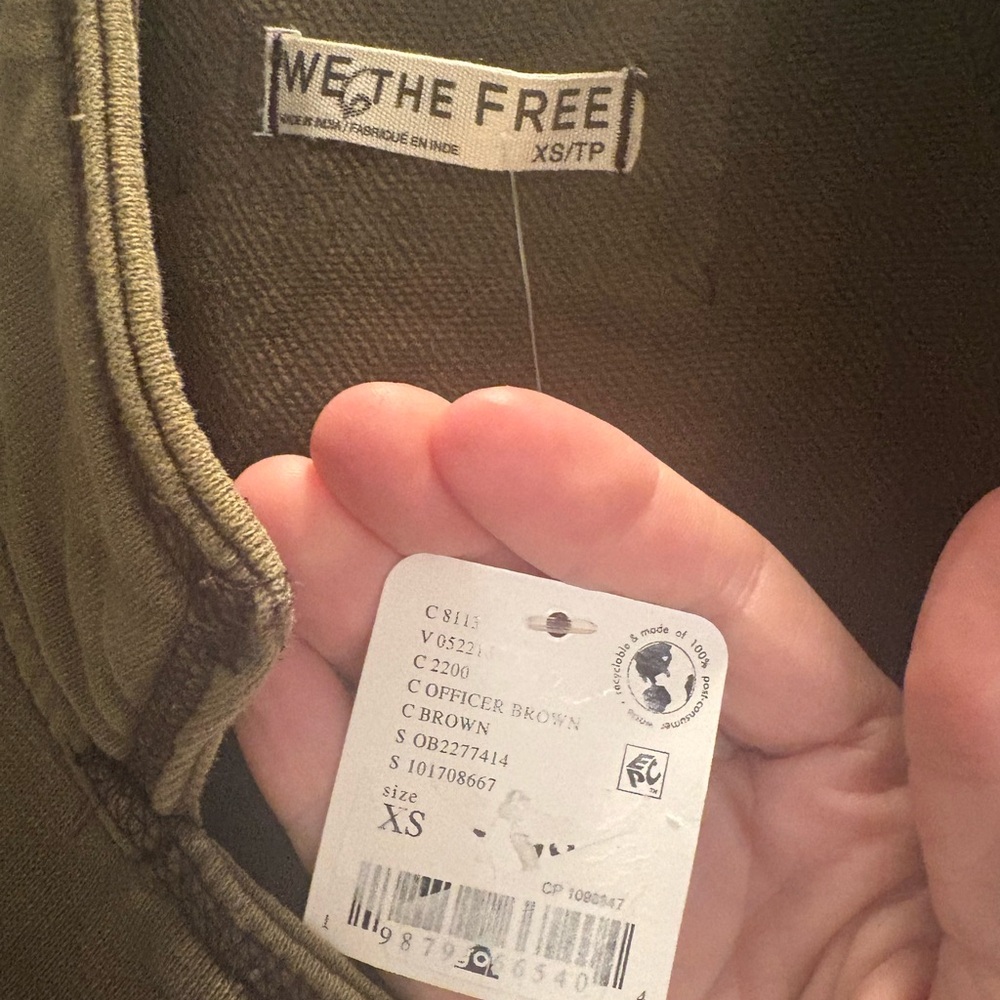 Free People We The Free Home Office Cardi XS Color: Officer Brown NWT - Picture 7 of 7
